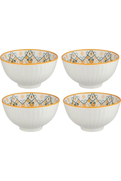 Alsaif Gallery Al Saif Gallery Porcelain Yogurt Set, 11.5 cm, 4 Pieces - Mult...