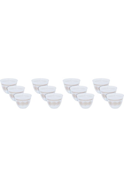 Alsaif Gallery ArcopalAl Saif Gallery cups set, 12 pieces - white and golden