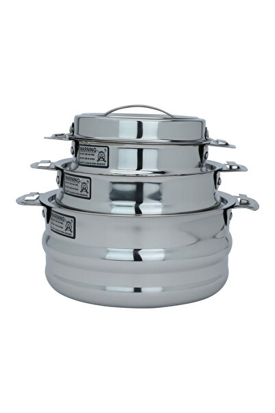 Alsaif Gallery Steel Maxima container set, 1-1.5-2.5 litres, embossed, 3 piec...