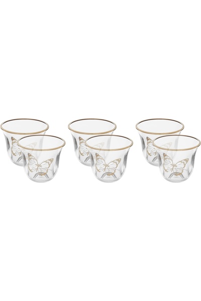 Alsaif Gallery Al Saif Gallery Glass Coffee Cup Set, 90 ml, 6 Pieces - Clear