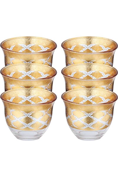 Alsaif Gallery Al Saif Gallery Max Arabic Coffee Cups Set, 90 ml, Gold Emboss...