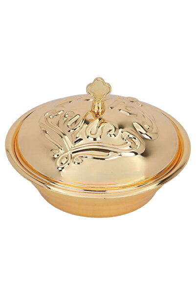 Alsaif Gallery Al Saif Gallery steel date, 13 cm, engraved with cover - gold