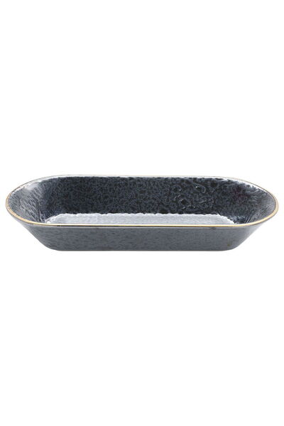 Alsaif Gallery Al Saif Gallery porcelain serving plate, 29 cm, with gold-blac...