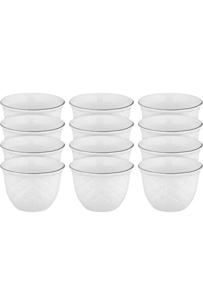 Alsaif Gallery Al Saif Gallery Saudi Porcelain Coffee Cup Set, 12 Pieces - White