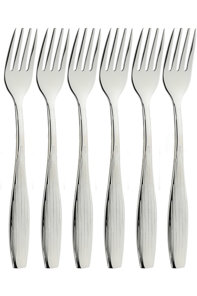 Alsaif Gallery Al Saif Gallery Stainless Steel Fork Set, 6 Pieces - Silver