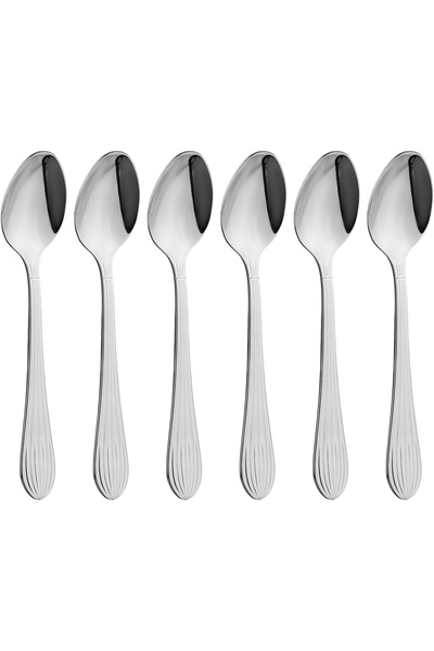 Alsaif Gallery Al Saif Gallery Stainless Steel Teaspoon Set, 6 Pieces, Stripe...