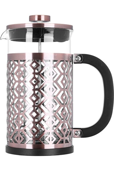 Alsaif Gallery Saif Gallery Glass + Steel French Press Coffee Maker, 1L - Black
