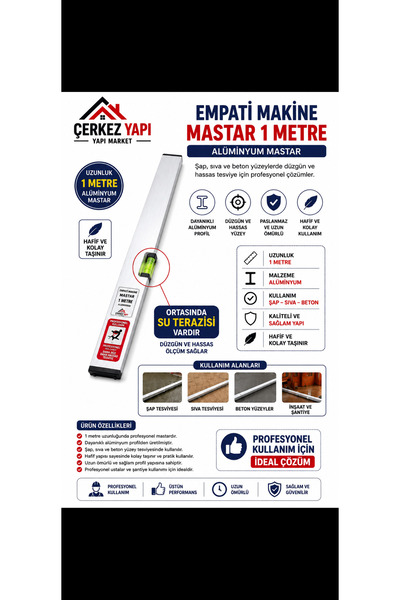 Genel Markalar Empati Makine Alüminyum Mastar 1 Metre
