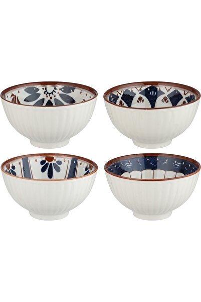 Alsaif Gallery Al Saif Gallery Porcelain Yogurt Set, 11.5 cm, 4 Pieces - Mult...