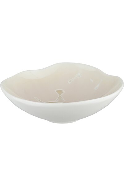 Alsaif Gallery Al Saif Gallery Porcelain Plate, 15x15x4.6 cm, Round - White Pink