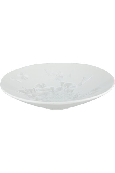 Alsaif Gallery Al Saif Gallery Porcelain Plate, Embossed, 19x19x4 cm - White