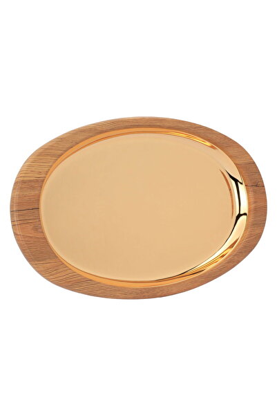 Alsaif Gallery Tofaria SteelAl Saif Gallery, 55x32x4 cm, oval, with wooden ed...