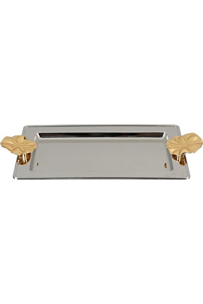 Alsaif Gallery Al Saif Gallery stainless steel serving tray, 30x18.5x2 cm, re...
