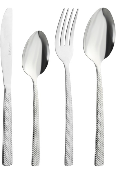 Alsaif Gallery Al Saif Gallery Stainless Steel Cutlery Set, 24 Pieces - Silver