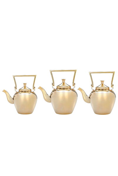 Alsaif Gallery Al Saif Gallery Steel Jug Set, 3 Pieces - Gold