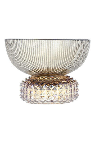 Alsaif Gallery Al Saif Gallery dessert serving stand, glass - brown with Grey...