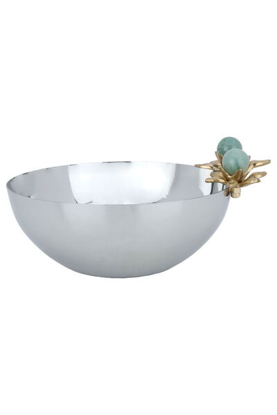 Alsaif Gallery Al Saif Gallery Steel Serving Bowl, 18 x 18 x 7 cm, round, ros...