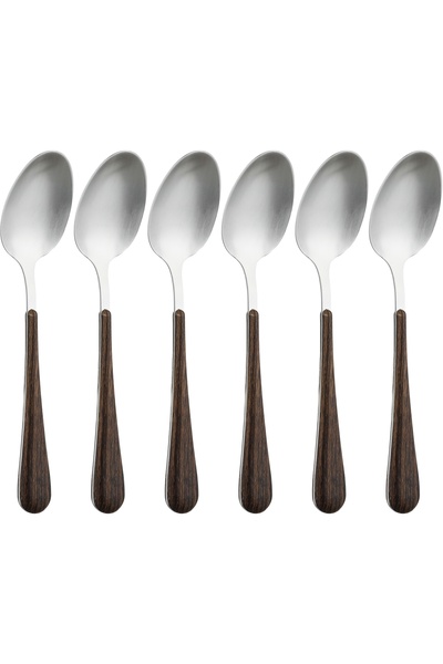 Alsaif Gallery Al Saif Gallery Stainless Steel Teaspoon Set, 6 Pieces - Silve...