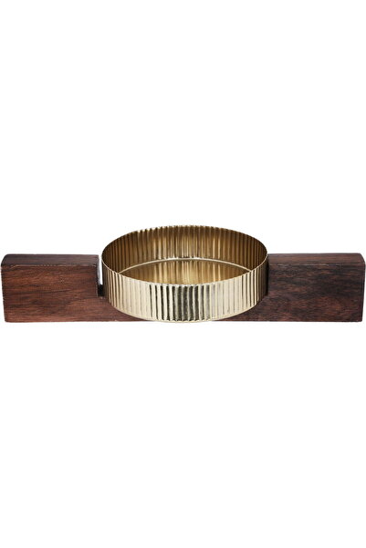Alsaif Gallery Al Saif Gallery steel serving plate, 9 x 16 x 32 cm, circular,...