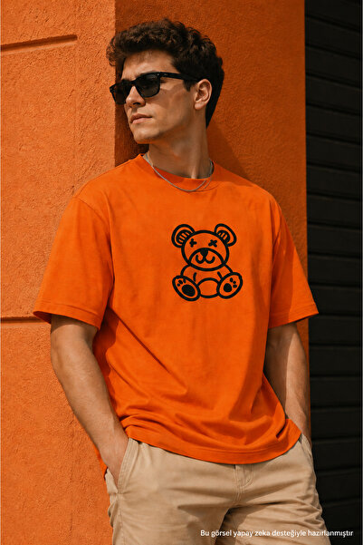 Layk Mayk Layk Mayk Teddy Bear Vez Tkano Debeli T-shirt Opušteni Kroj - Lykmyk2