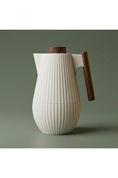 Alsaif Gallery Al Saif Gallery Layar thermos, 1 liter, wooden handle, squeeze...