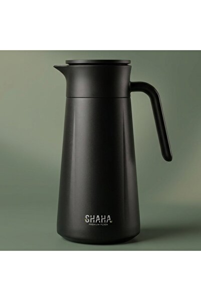 SHAHA Thermos, Stainless Steel Inner Container, 1.5 Liters - Black