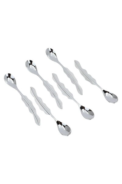 Alsaif Gallery Al Saif Gallery steel tea spoon set, 6 pieces - silver
