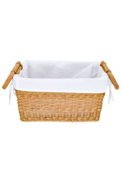 Alsaif Gallery Al Saif Gallery Rectangular Wicker Serving Basket, 40 X 30 X 2...