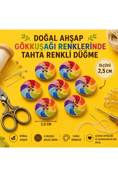 İMREN AKSESUAR Dugme u duginim bojama 2,5 cm 1 pakovanje 5 komada