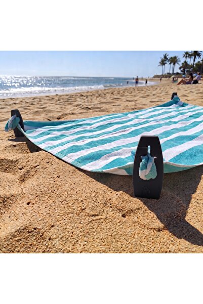 COPPERMALL HANDMADE Beach Towel Stabilizer Clip (Set of 4) – Wind Stake, Secu...