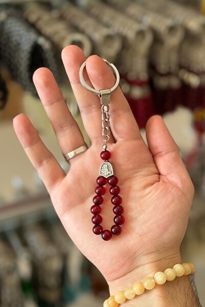 TESBİHKENTİ Küçük Kırımızı Küre Tesbih Anahtarlık