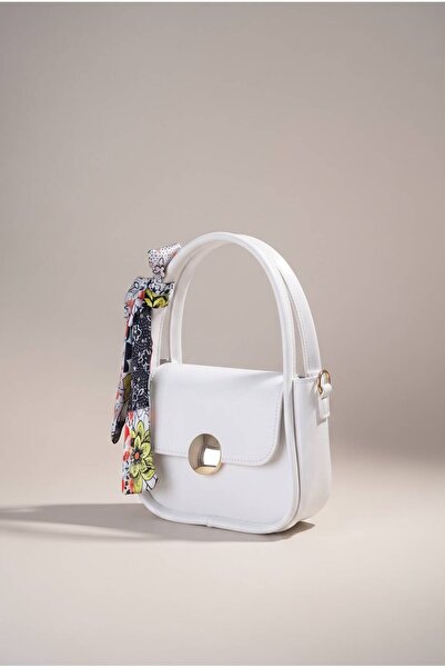 ROYAL LADYS Women's Daily Faux Leather Crossbody Bag – White, Gift Scarf (Sca...