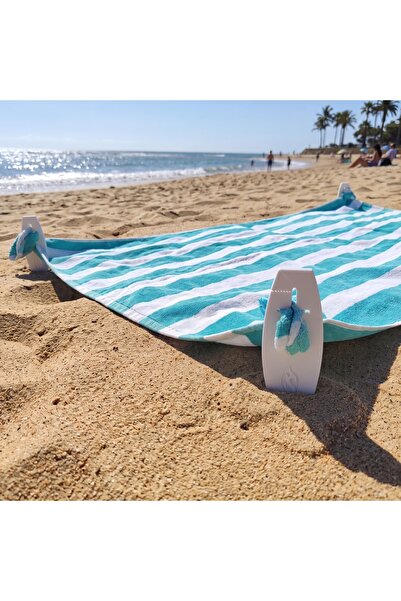 COPPERMALL HANDMADE Beach Towel Stabilizer Clip (Set of 4) – Wind Stake, Secu...