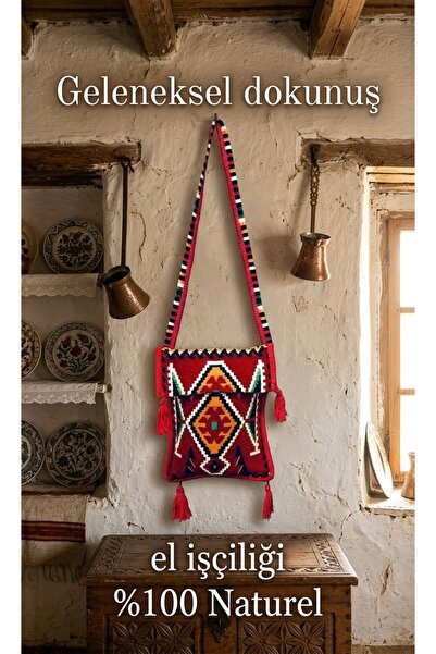 VENEDİK Kilim Handmade Saddle Bag, Şark Corner Wall Decoration, Women's Bag