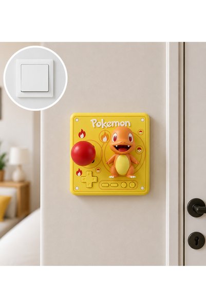 Kertenkele / Semender Figürlü Charmander Dekoratif Işık Tekli Anahtar Kapağı 8.6*8.6