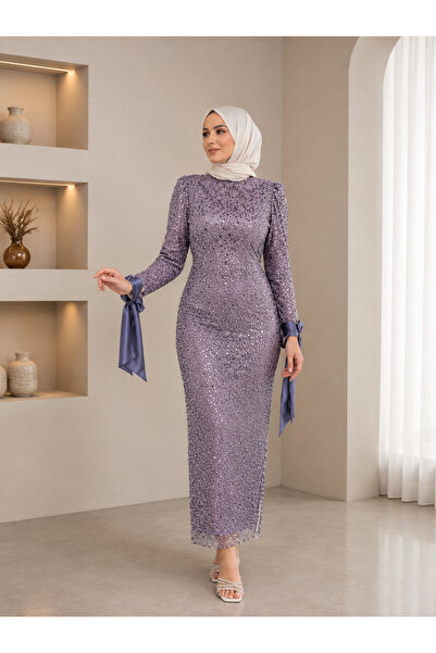 BestShopping Kolu Bağlamalı Saten Abiye