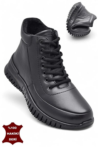 ISPARTALILAR 1459 Full Orthopedic Black Genuine Leather Women's Boots Shoes Z...