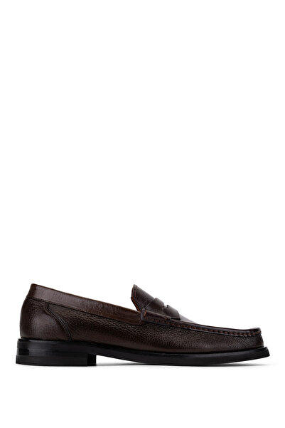 Tamer Tanca Men's Genuine Leather Brown Loafer Shoes