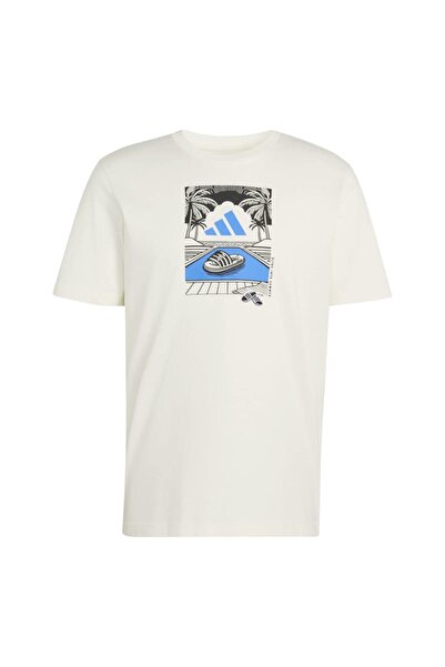 adidas Summer Slides Graphic Men's Cream T-Shirt (Jz5001)