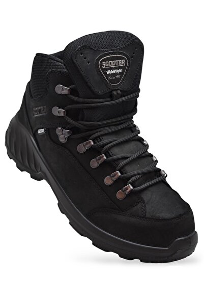 Scooter 4107 Orthopedic Waterproof Genuine Leather Outdoor Men's Black Boots ...