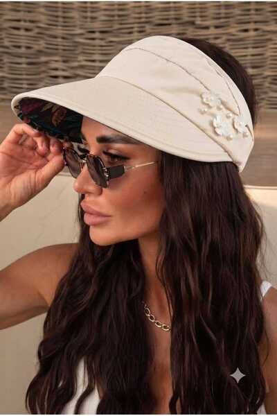 Betülce New Season Women's Floral Patterned Foldable Hat