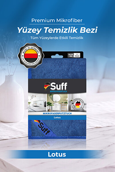 Suff لوتس قماش التنظيف العام 40x40 |   قطعة قماش لتلميع الزجاج والمرايا - أزرق