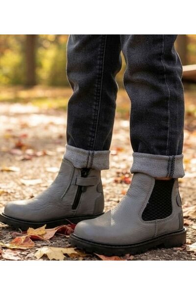 Guppy Kids Genuine Leather and Orthopedic Sole Unisex Chelsea Boots