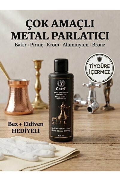 Gard Metal Parlatıcı & Bakım Cilası 125 ml - Bakır, Pirinç, Bronz, Krom Tüm M...