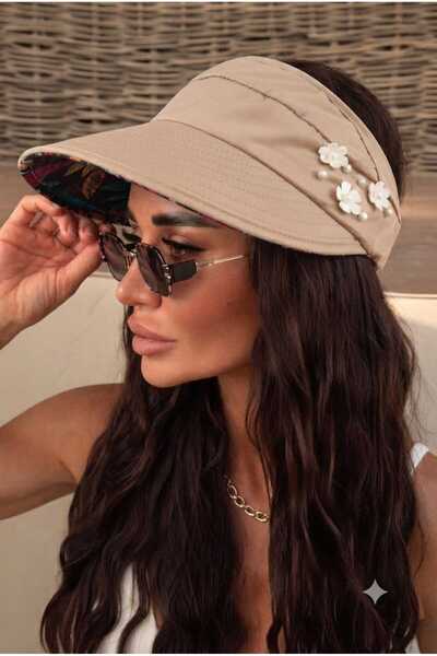 Betülce New Season Women's Floral Patterned Foldable Hat