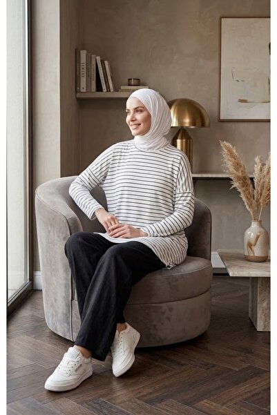 RESPİRO Seasonal, Unobtrusive, Comfortable Cut Tunic, Plus Size Striped Tunic