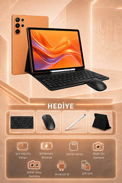 SEYUTECH Android Tablet 4GB/32GB 10.1" 1200*2000 HD Ekran 8000mAh Klavye Mous...