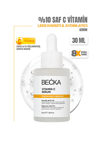 BECKA %10 C Vitamini Serum Aydınlatıcı Leke Karşıtı Hyalüronik Asitli 30 ml %...