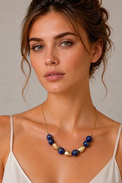 Camellie KY Jewels Lapis Drift | A Kalite Doğal Taş Lapis Lazuli ve Altın Kap...