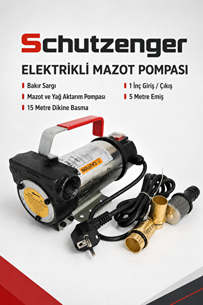 SCHUTZENGER German 600 W Elektrikli Kendinden Emişli Taşınabilir Yakıt Sıvı S...